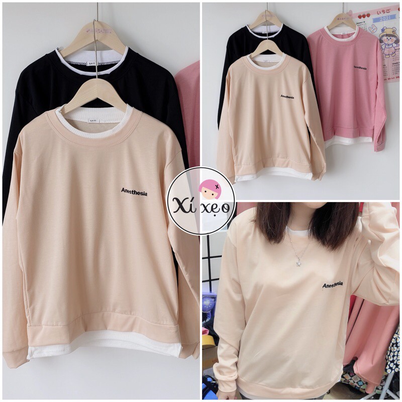 Áo phông dài tay sweater form rộng 3 màu NoBrandda cá