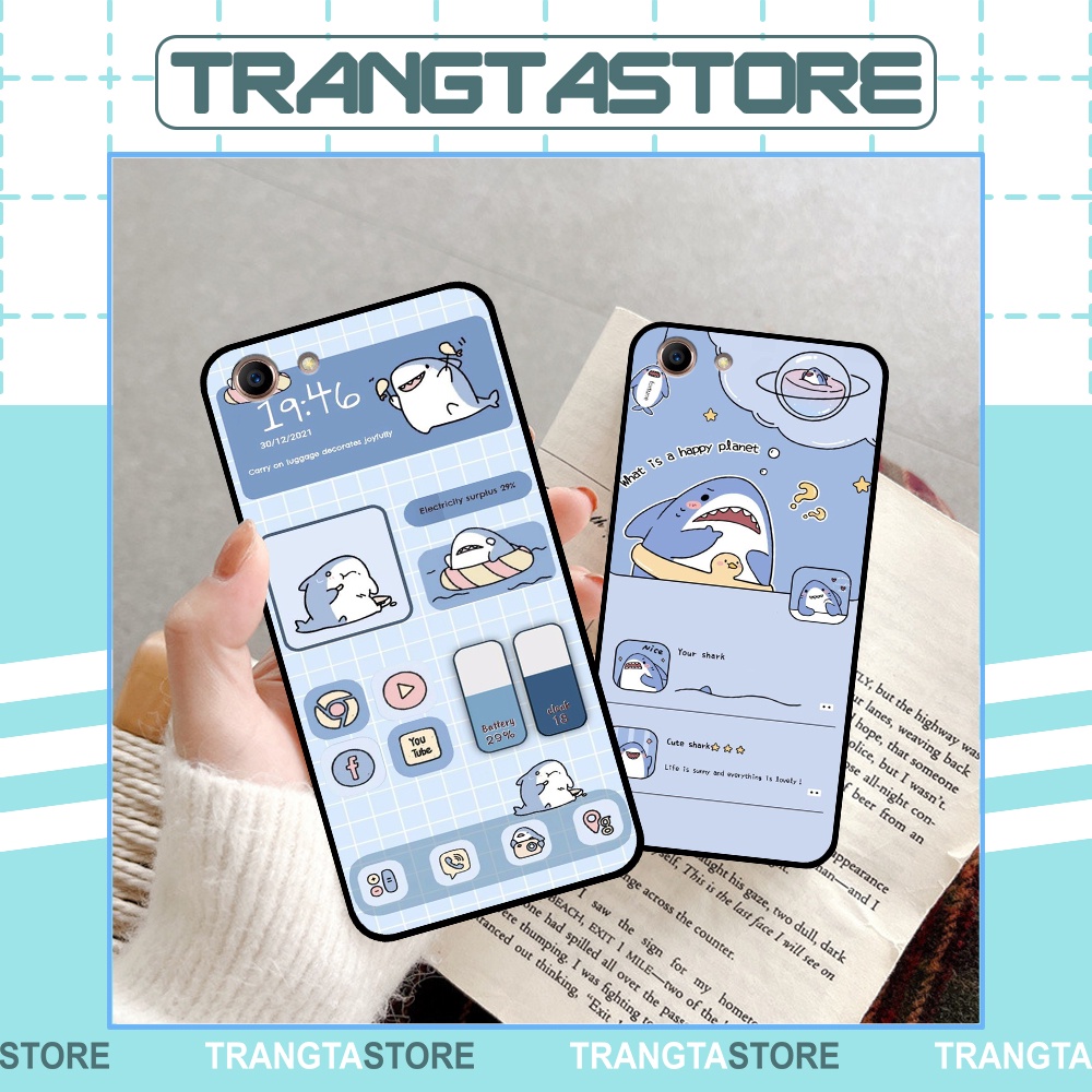 Ốp Oppo A83 in hình nền cá mập đáng yêu giá rẻ