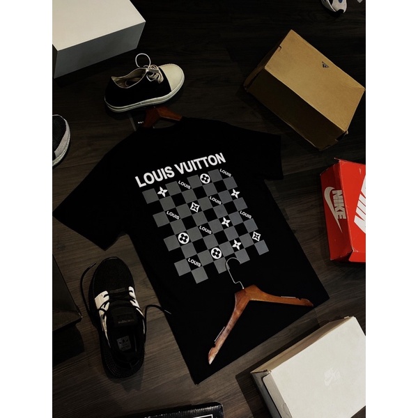 Áo Thun Cổ tròn Lv in chữ - Áo Phông nam Lv tay ngắn mùa hè thời trang 2022 thun cotton co giản 4 chiều