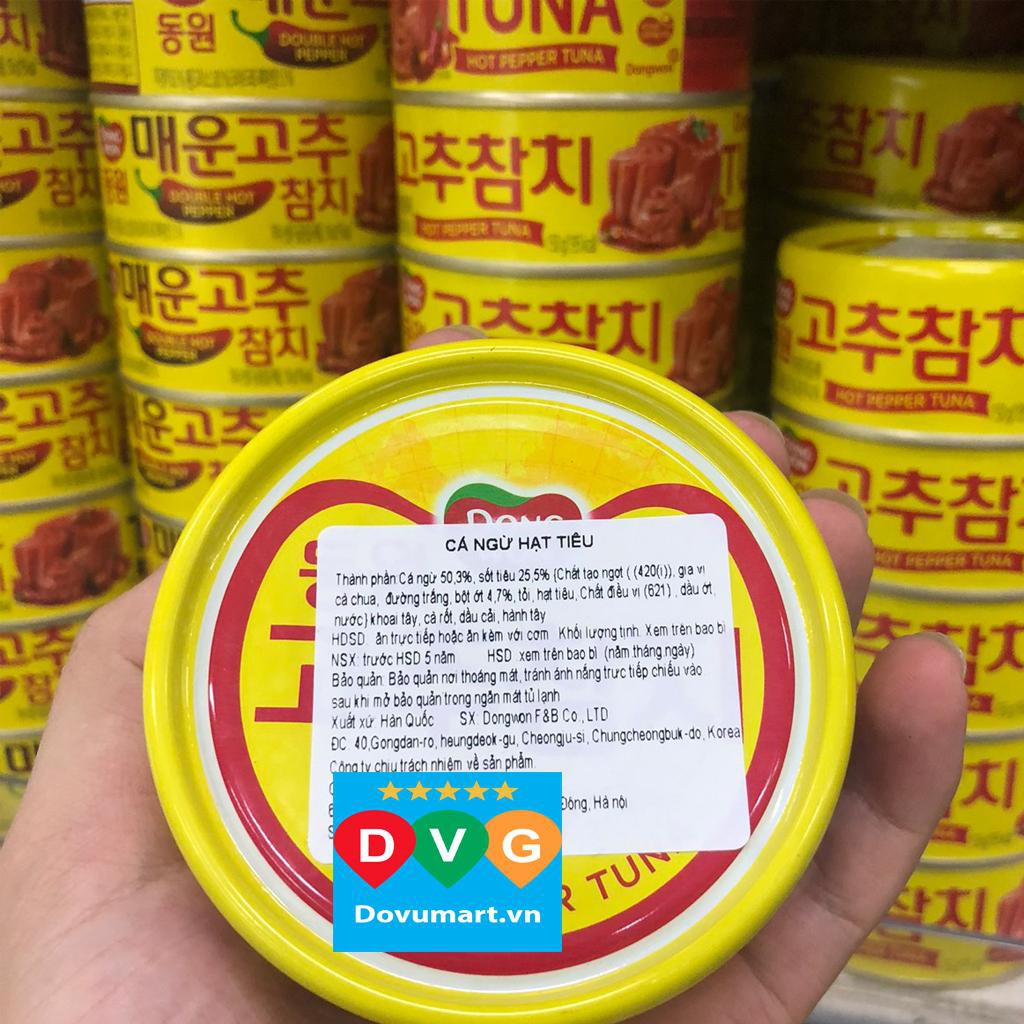 Cá Ngừ Hạt Tiêu Dongwon Hàn Quốc 150g ( Hot pepper Tuna) - Cá Ngừ Cay