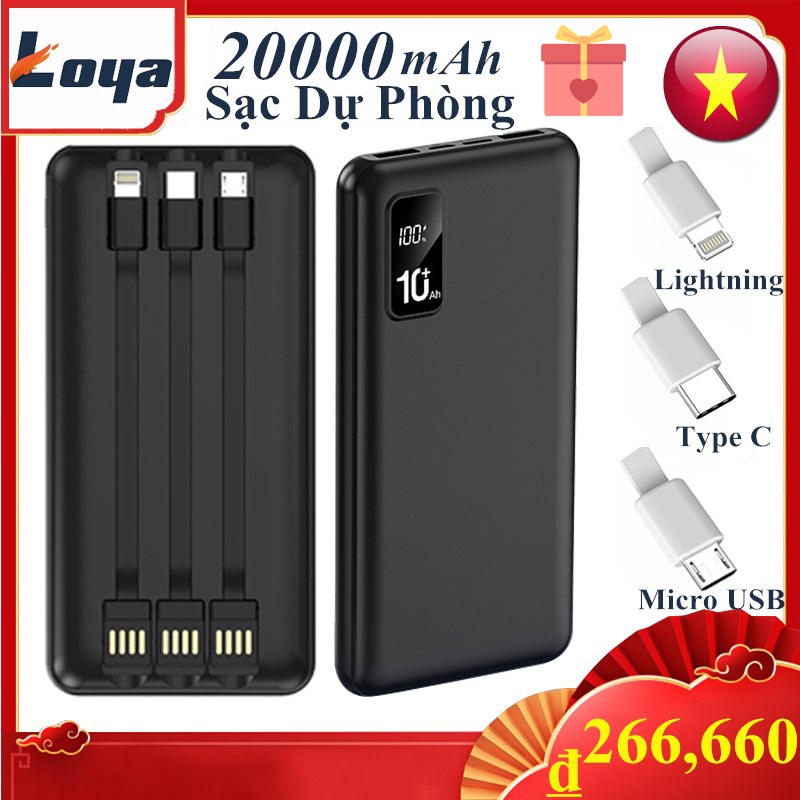 Sạc Dự Phòng 20000mah Iphone Sạc Pin Pin Dự Phòng 20000mah Fast Charge Power Bank Chính Hãng