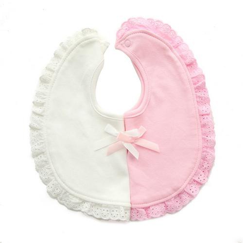 Khăn Yếm Tam Giác Hai Lớp Gắn Nơ Dễ Thương Cho Bé