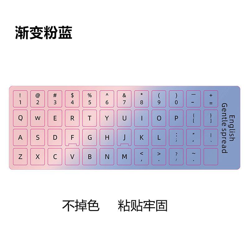 Miếng Dán Nút Bàn Phím Laptop / Máy Tính Vẽ Chữ Tiếng Anh Màu Sắc Macaron Xinh Xắn
