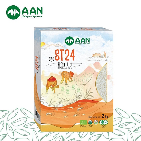 Gạo ST24 Hữu Cơ Hộp 2kg - Chính hãng Gạo A An