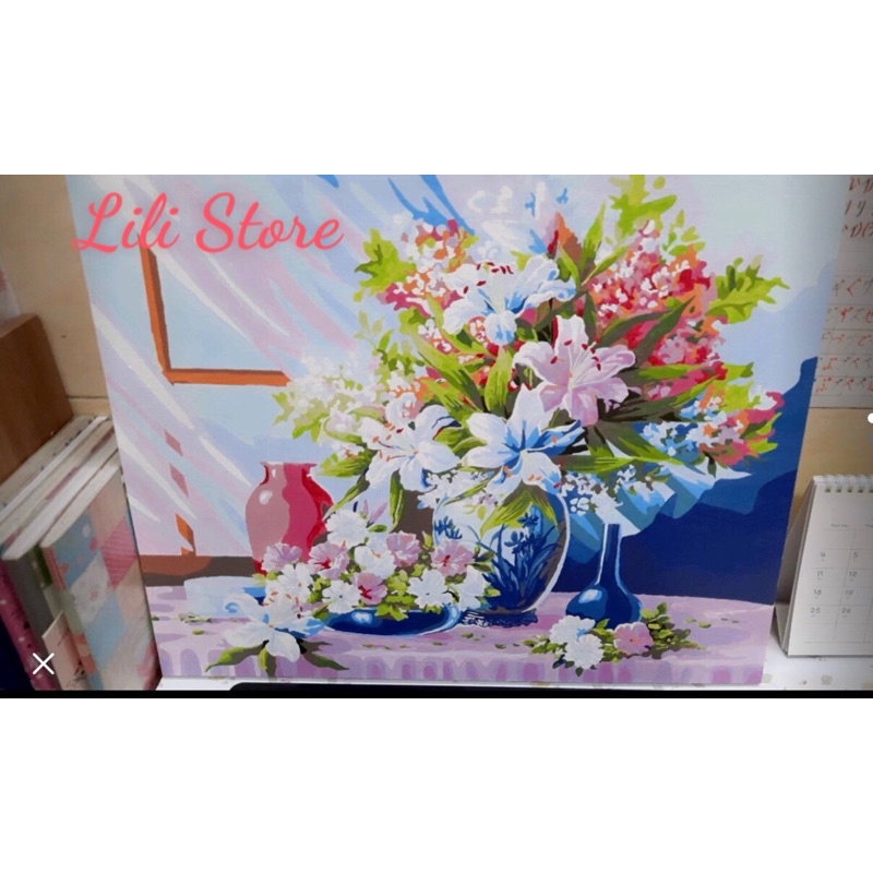 [CÓ SẴN] Tranh sơn dầu số hóa tự tô DIY khổ 40x50cm khung căng sẵn- tranh về hoa đẹp nhất