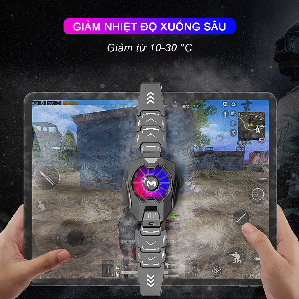 Bộ tản nhiệt cho máy tính bảng MEMO DL05 - lPad thiết kế sò lạnh led rgb gaming màn hình hiển thị nhiệt độ