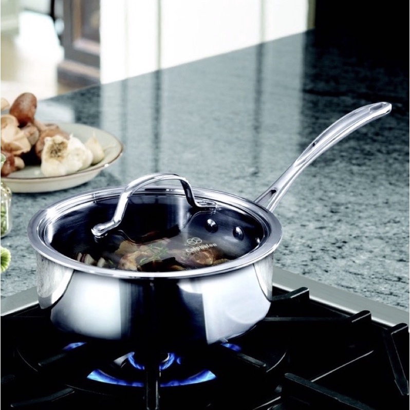 Chảo Rán Xào Inox 3 Đáy CALPHALON Không Chống Dính Có Nắp Đậy Dùng Từ Cho Nhà Bếp