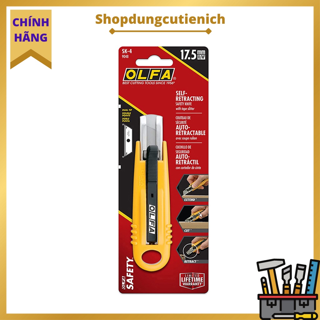 Dao Cắt Bìa cứng, Bao bì, Phim, Đồ trang trí, Bọc rút OLFA SK-4/24  Và Lưỡi Dao SKB-2/5B