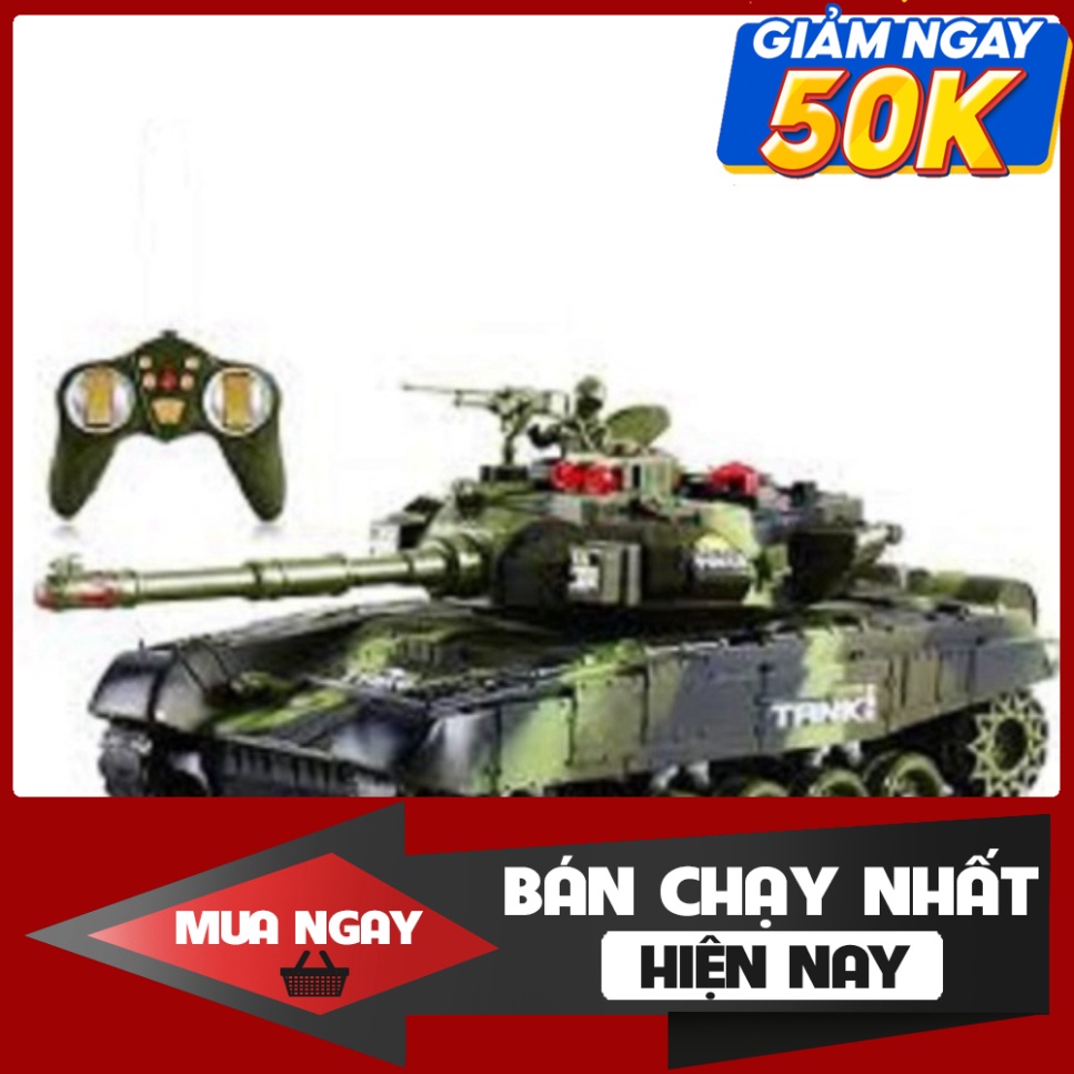 Xe tăng điều khiển từ xa SIZE LỚN - Xe tăng chạy bằng xích dùng pin sạc có nhạc có đèn
