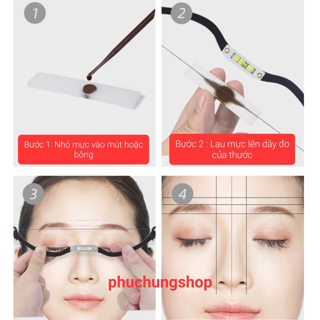 Cung Đo Mày Trong Phun Xăm, thước đo cung mày, cung nhựa đo vẽ lông mày