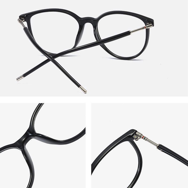 Mắt Kính Chống Ánh Sáng Xanh LUSEEN AG8809 Gọng Kính TR Tròn Chất Liệu Nhựa Dẻo Phụ Kiện Thời Trang Nữ AG8809