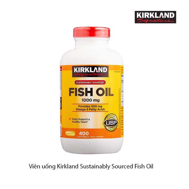 (Air 12/23 Mỹ) Dầu cá Fish Oil Kirkland 400 viên chính hãng Mỹ