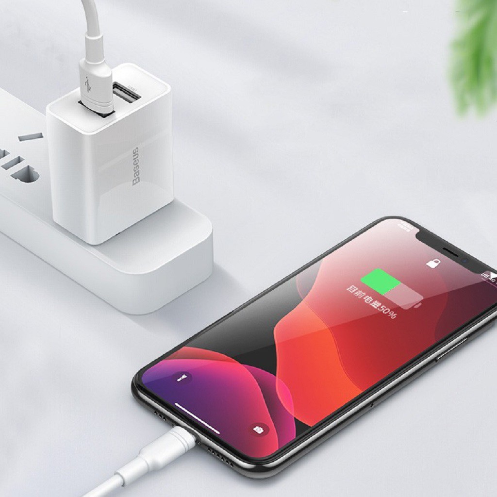 Củ Sạc Iphone  Củ Sạc Nhanh 2 Cổng Baseus Chống Cháy Nổ Speed Mini Dual U Charger CCFS  Bảo Hành 12 Tháng- Tuấn Case