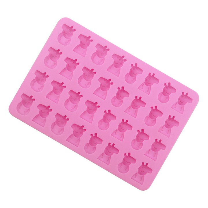 HCM -Khuôn silicon đổ kẹo dẻo chip chip hình heo Peppa Pig 32 viên, rau câu, socola mini