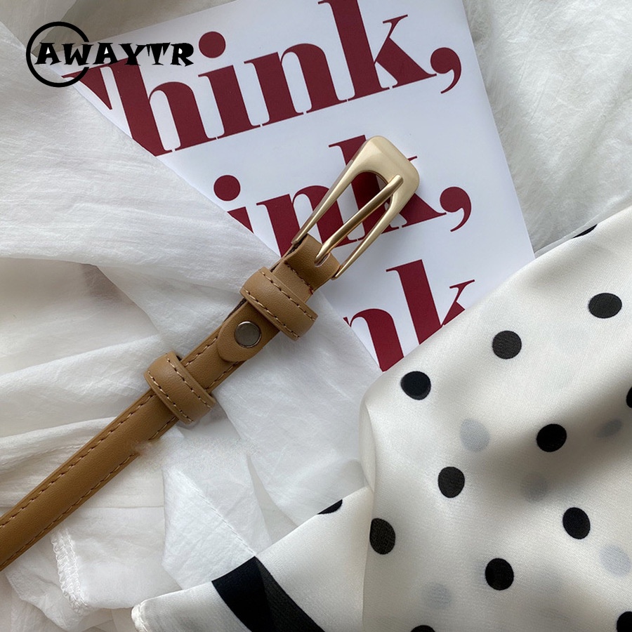 Thắt Lưng Da Pu Bản Nhỏ Thời Trang Hàn Quốc Cho Nữ