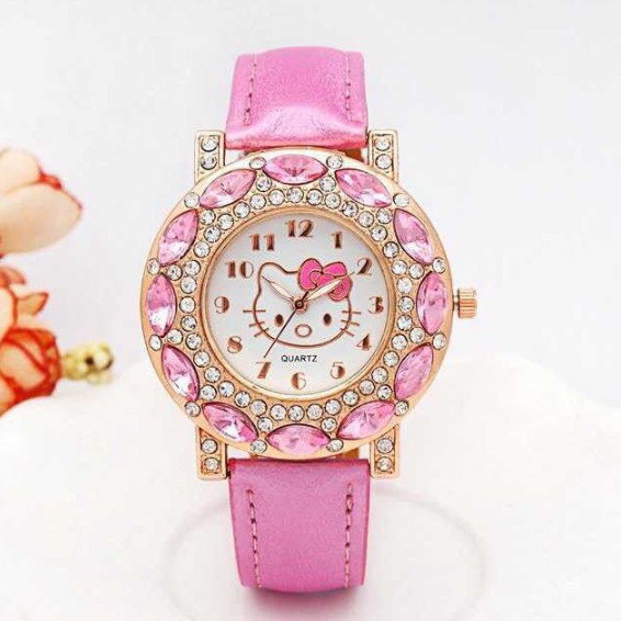 Đồng Hồ Đeo Tay Hình Hello Kitty Dễ Thương Cho Bé Gái