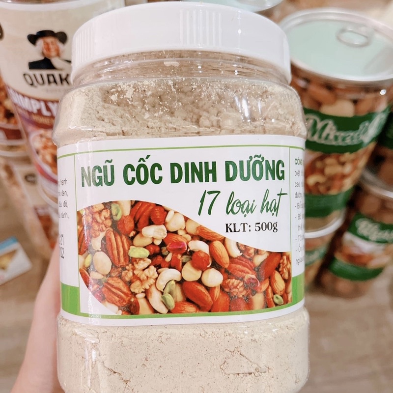 1KG Bột ngũ cốc dinh dưỡng 17 loại hạt handmade, lợi sữa, tăng cân