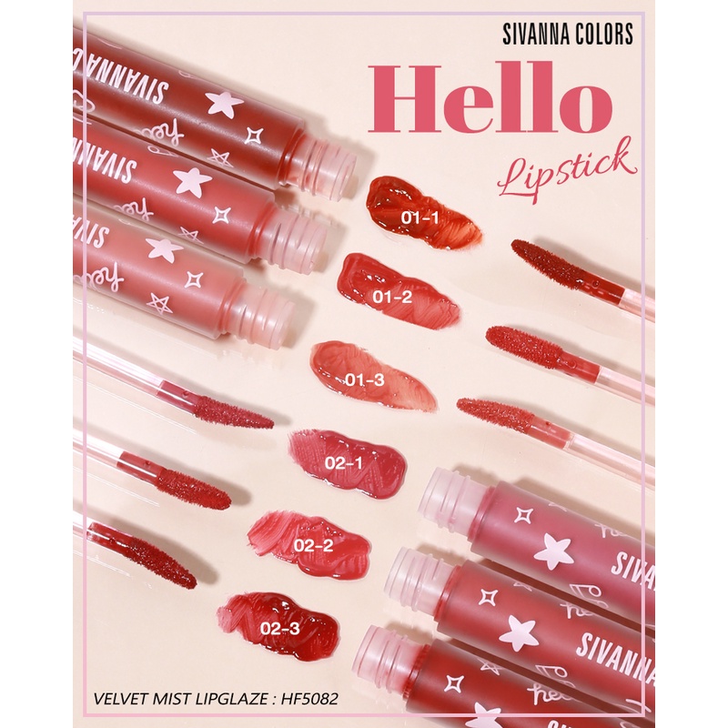[Thái Lan - Set 3 CÂY] Son Kem Lì Sivanna Velvet Mist Glaze HF5082- Date 2027