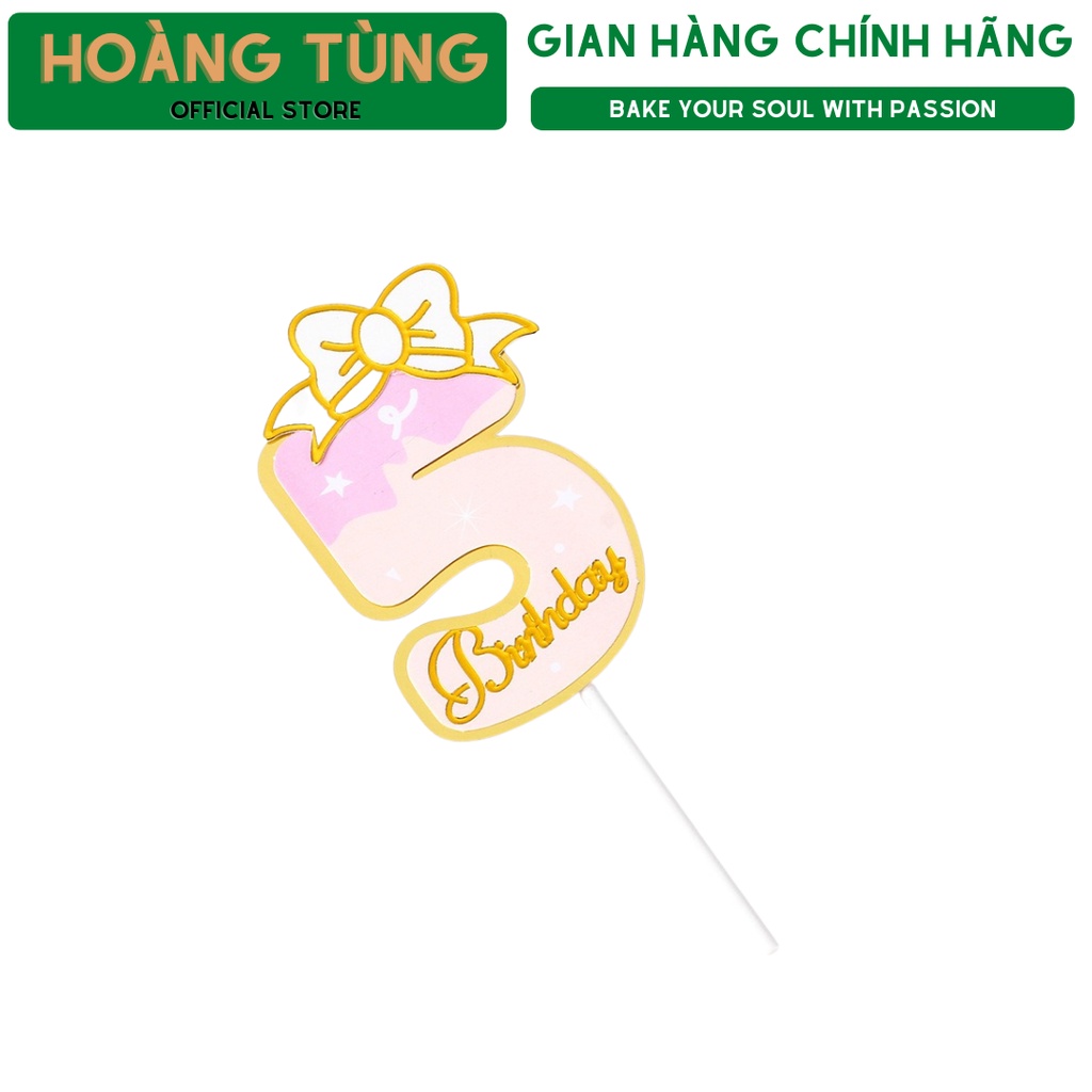 Phụ kiện trang trí bánh sinh nhật, bánh kem Hoàng Tùng A1. A2 (Bộ 5 thẻ)