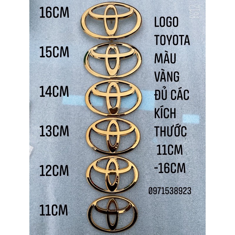 Logo TOYOTA màu vàng dành cho xe TOYOTA VIOS INNOVA FORTUNER CAMRY COROLLA ALTIS YARIS PRADO LAND CRUISER