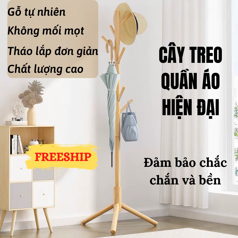 Cây Treo Quần Áo Đứng Bằng Gỗ Kiểu Dáng Hiện Đại Hàn Quốc Shop Gia Dụng HOÀI AN