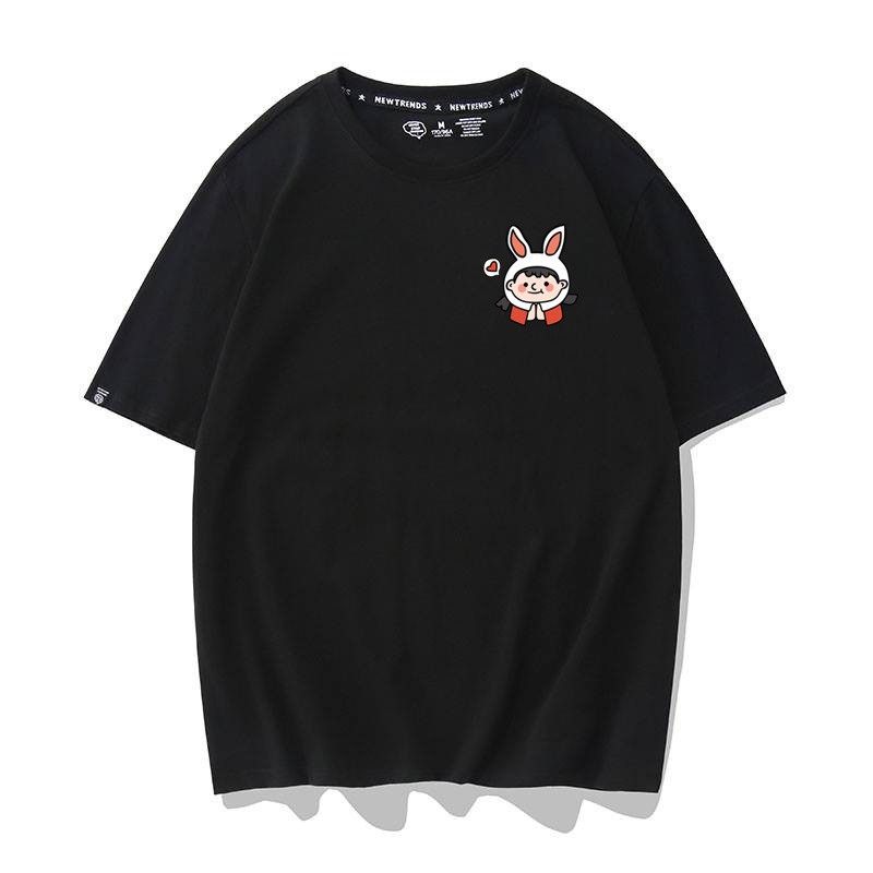 [Hàng Xịn, Gía Tốt] Áo Phông Thun Nữ Tay Ngắn Icon Họa Tiết Cô Bé Tai Thỏ Hàn Quốc - Unisex - Cotton - Mã AT029