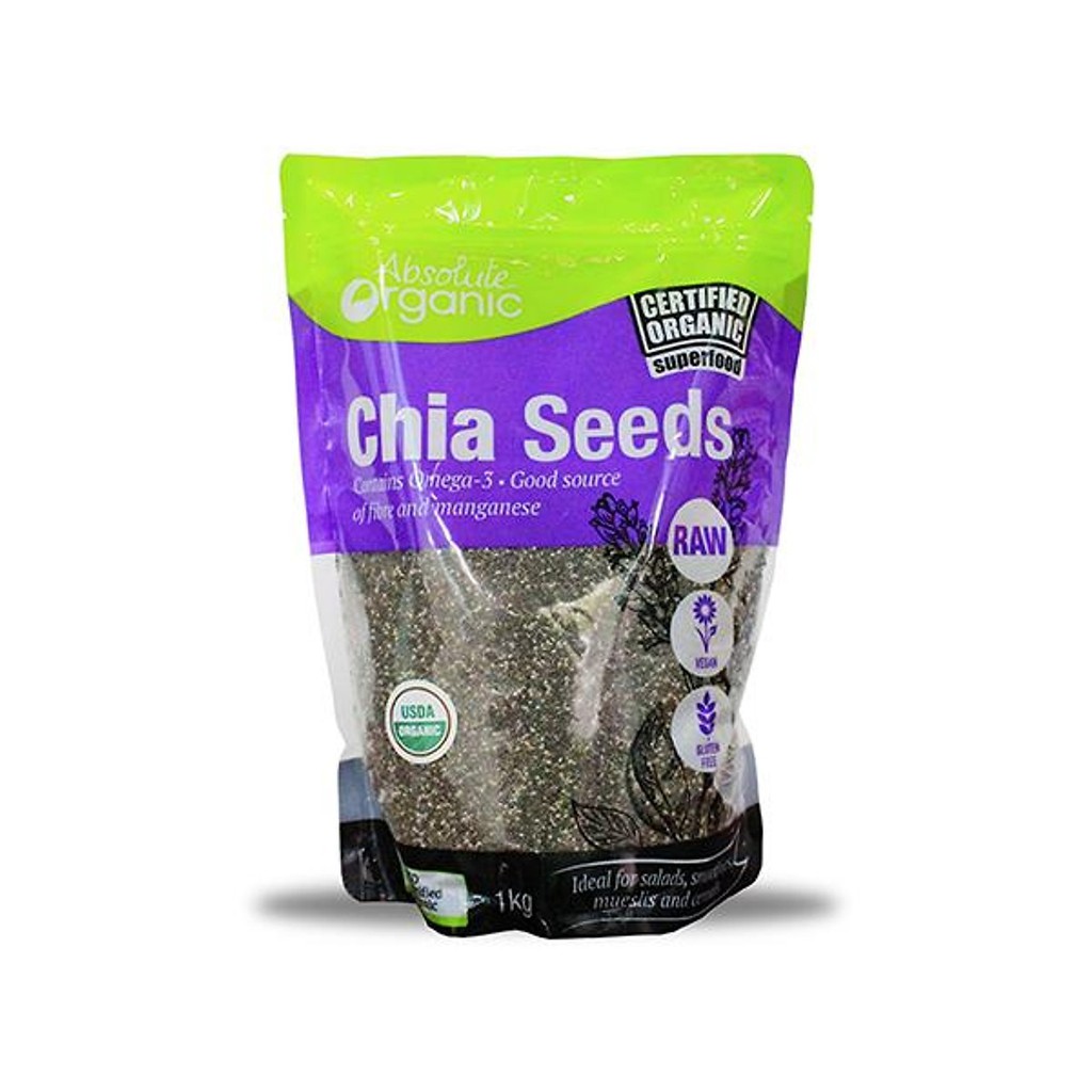 Hạt chia Úc Absolute Organic Gói 1Kg Vỏ Tím