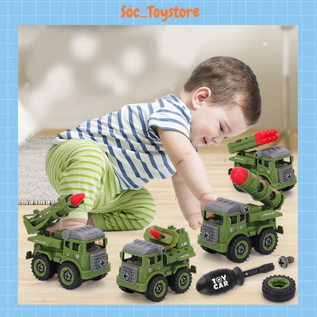 Đồ Chơi Ô Tô Lắp Ghép Xe Quân Sự -Đồ Chơi Trí Tuệ Cho Trẻ Tư Duy Khám Phá Sóc_toystore