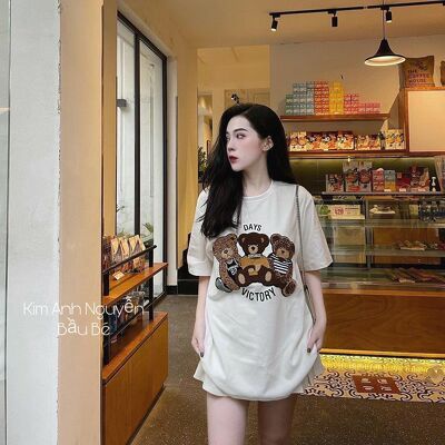 Áo phông nữ 3 con gấu nhiều màu hình in