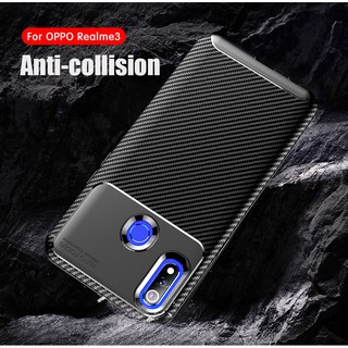 For OPPO Realme 3 Pro/X Lite/realme 1/2 pro Ốp điện thoại chống sốc bằng sợi carbon + silicone TPU cho