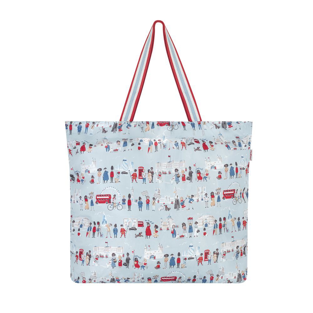 Cath Kidston - Túi Large Foldaway tote London People - 930512 - Powder Blue