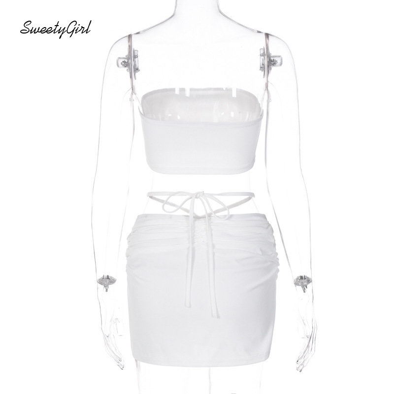 Bộ Đồ Thời Trang 2022 Màu Trắng / Đen Hở Vai Ôm Eo Quyến Rũ Dễ Phối Đồ Cho Bạn Gái