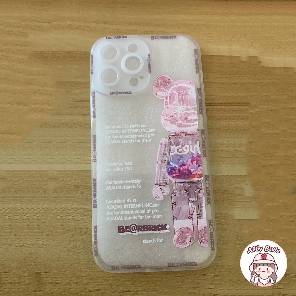 Ốp Điện Thoại TPU Mềm Chống Sốc In Hình Kaws Màu Hồng/Đen Cho IP 13 12 11 Pro Max X XS XR 8 7 Plus