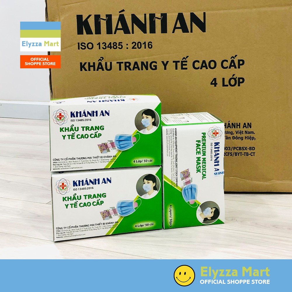 KHẨU TRANG Y TẾ CAO CẤP 4 LỚP KHÁNH AN HỘP 50 CHIẾC