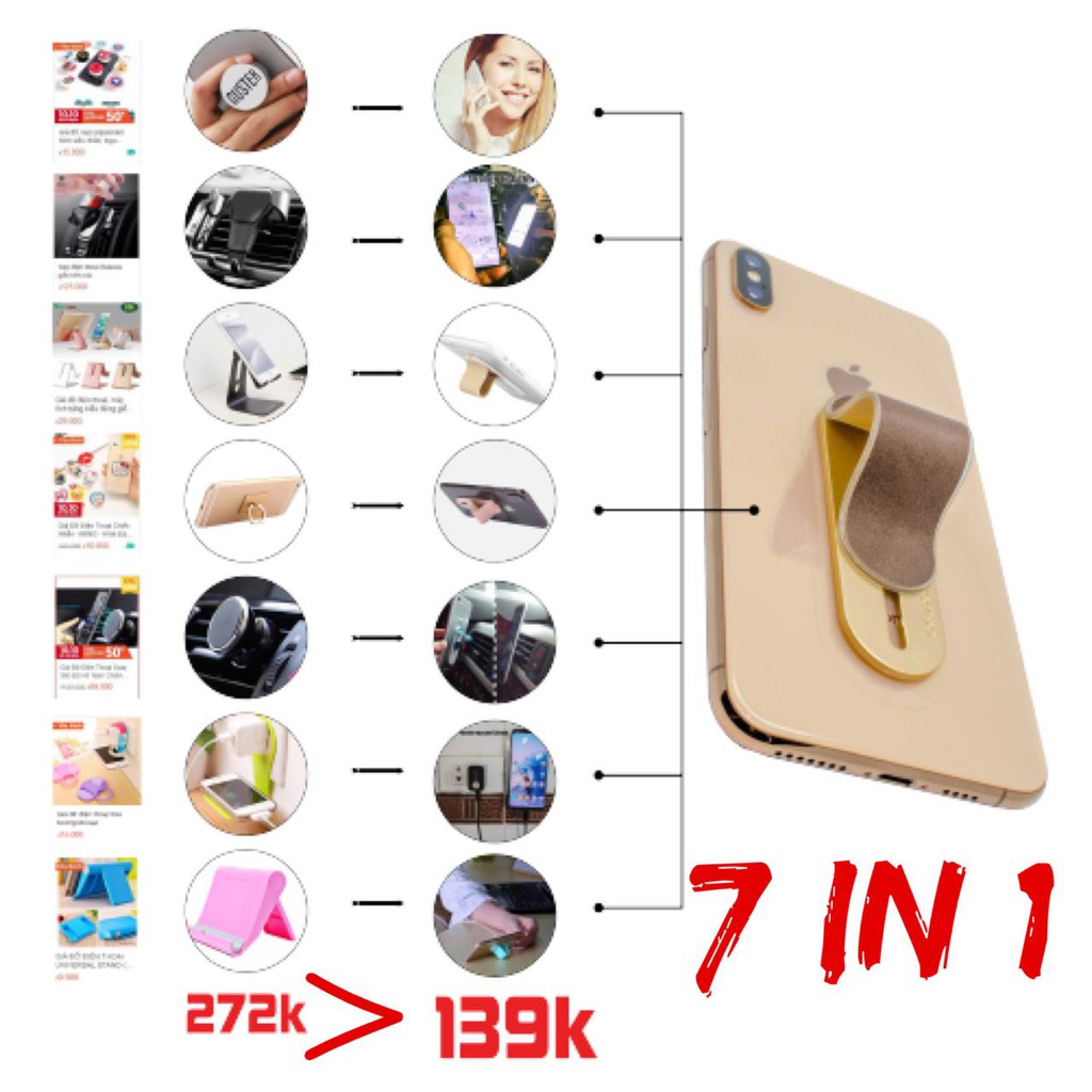 Giá Đỡ Điện Thoại Đa Năng 7 IN 1 Momostick Chính Hãng_Bảo Hành Trọn Đời_Iring điện thoại_Jean+Kẹp | BigBuy360 - bigbuy360.vn