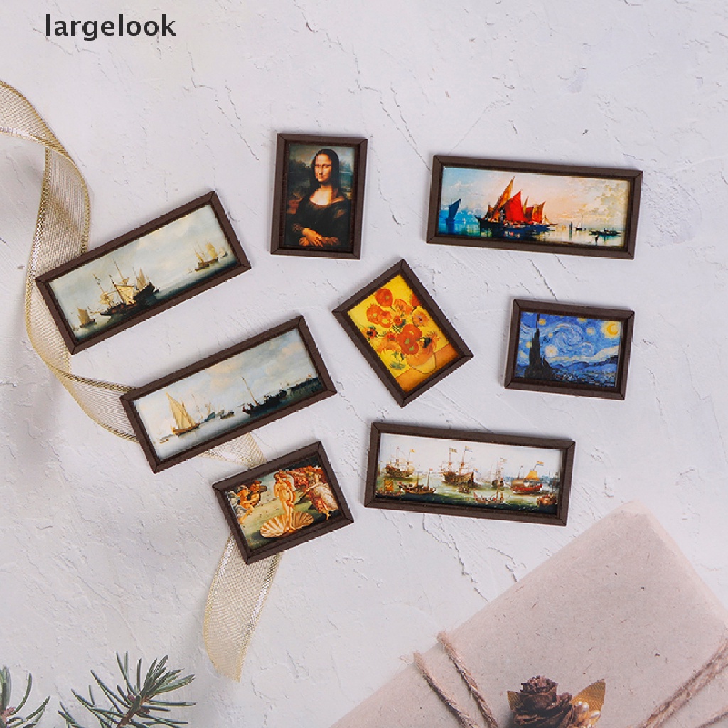 [Lớnlook] Khung Ảnh Sơn Dầu Trang Trí Nội Thất Nhà Búp Bê ♨Nóng Bỏng