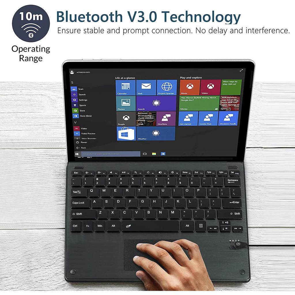 Bàn Phím bluetooth Cho microsoft surface go 2 3 4 pro 7 / 6 / 5 / 4 / 3 Có Màn Hình Cảm Ứng Và Pin Sạc