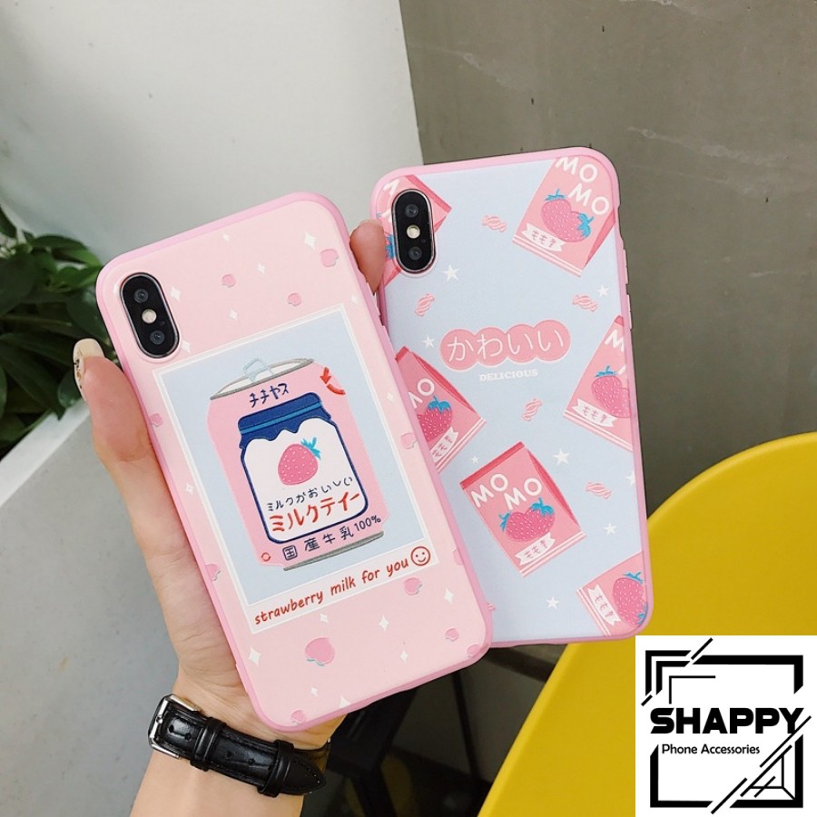 Ốp IPhone In Nổi 6D Hoạ Tiết Hương Dâu [Shappy Shop]