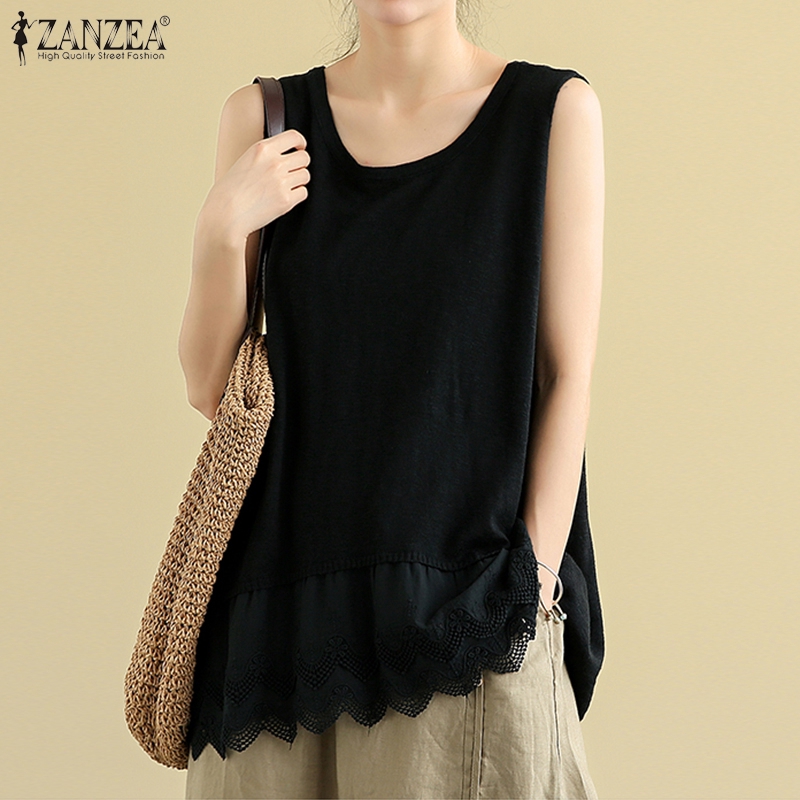 Áo ZANZEA Không Tay Phối Ren Thời Trang Cho Nữ | BigBuy360 - bigbuy360.vn