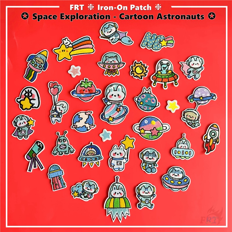 ☸ Sticker Ủi Thêu Hình Phi Hành Gia Hoạt Hình ☸ 1 Miếng Dán Ủi Lên Quần Áo Hình Động Vật