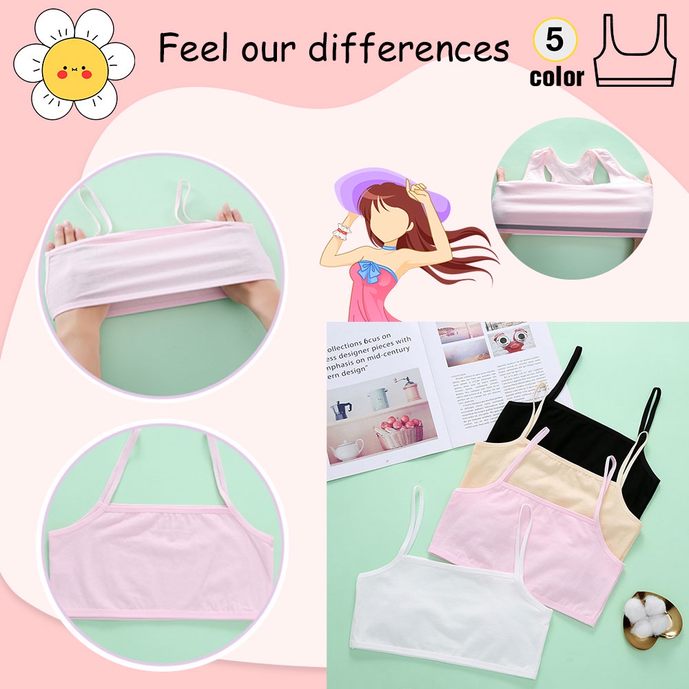 ♥Tigo♥ Kids Cotton Bra Girl's Breast Wrapping Vest Bra Teenager Vest Bra 女童背心