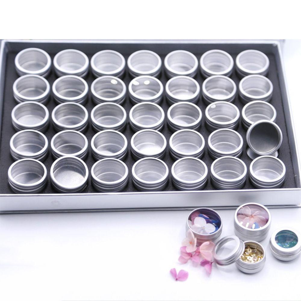 Hộp Nhôm Tròn Đựng Hạt Charm Trang Trí Móng Tay|Hộp Đựng Trang Sức Trong Suốt Có Nắp Đậy Tiện Lợi|Đĩa Đựng Thức Ăn Chất Lượng Cao