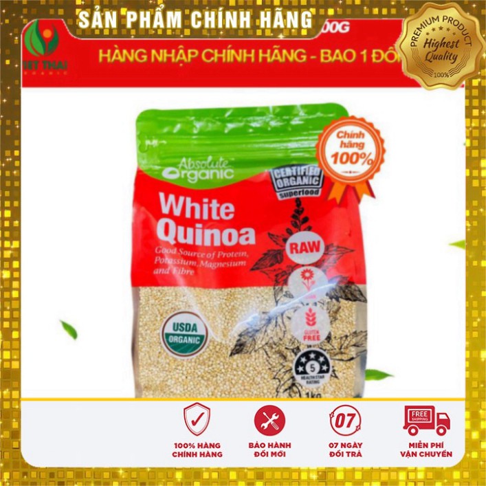 Hạt Diêm Mạch Quinoa Úc 1kg Absolute Chuẩn *FREESHIP* Diêm Mạch Hữu Cơ Quinoa Trắng Siêu Tốt Sức Khoẻ