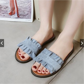 (Cực yêu) Dép sandal nữ quai ngang bản váy nhún dễ thương MS004