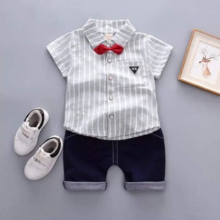 set sơ mi + quần bé trai
