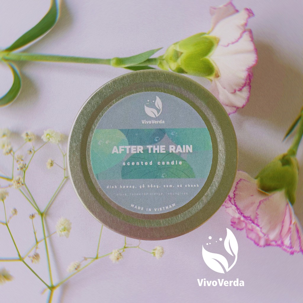 NẾN THƠM MÙI HƯƠNG AFTER THE RAIN 200g/VIVOVERDA SCENTED CANDLE  AFTER THE RAIN SCENT 200g