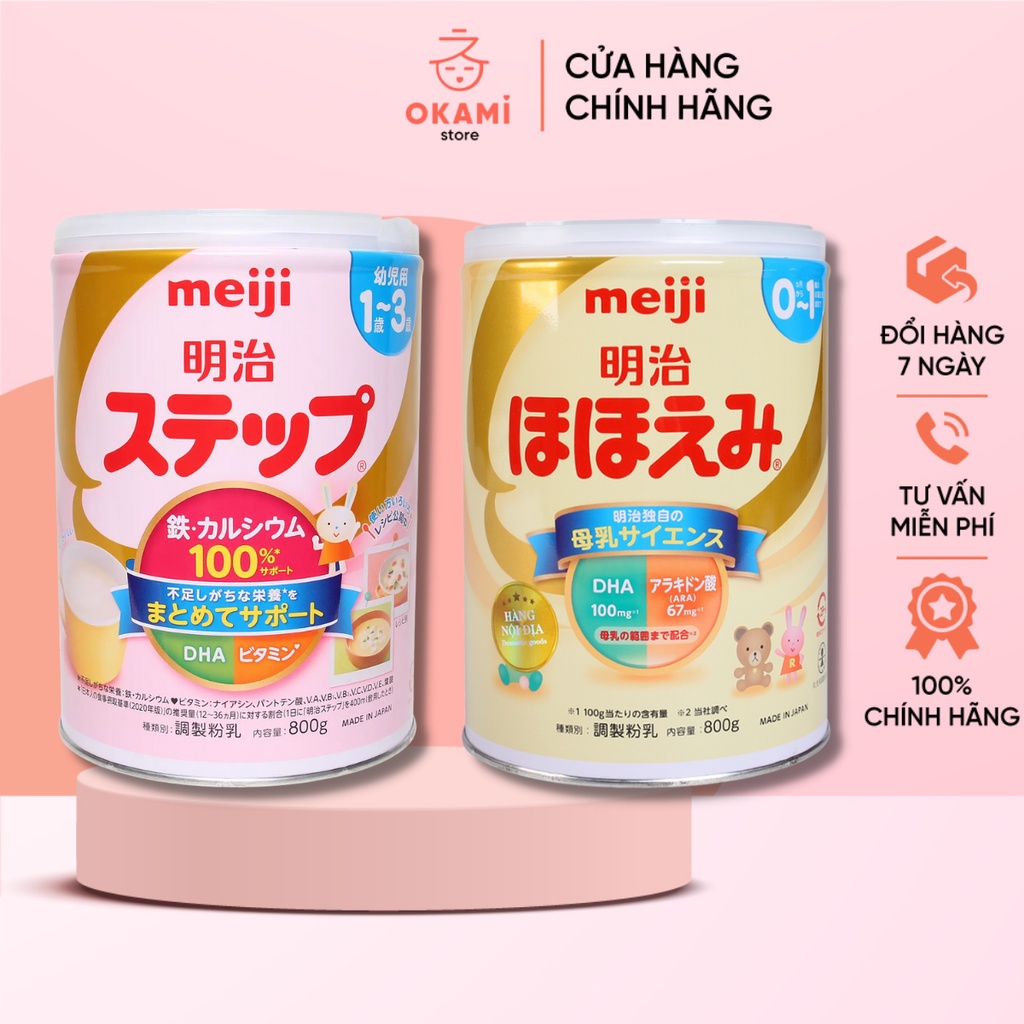 Sữa Meiji nội địa Nhật 800gr Meiji Lon số 0 và số 9 mẫu mới date mới nhất