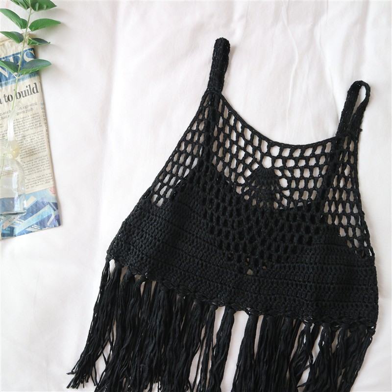 Áo Yếm Len Móc Tua Rua 3 Màu Mặc Đi Biển Siêu Xinh (kèm ảnh chi tiết vải) | BigBuy360 - bigbuy360.vn