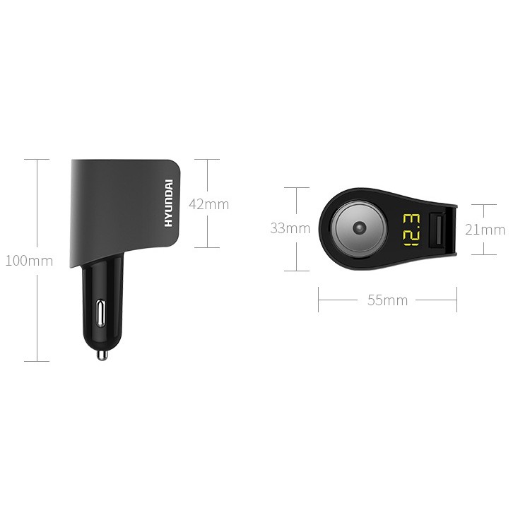 ☘️SẠC NHANH QC3.0☘️ Tẩu sạc ô tô xe hơi HYUNDAI QC 3.0 HY10 chia 1 tẩu tròn và 3 cổng USB bản cao cấp