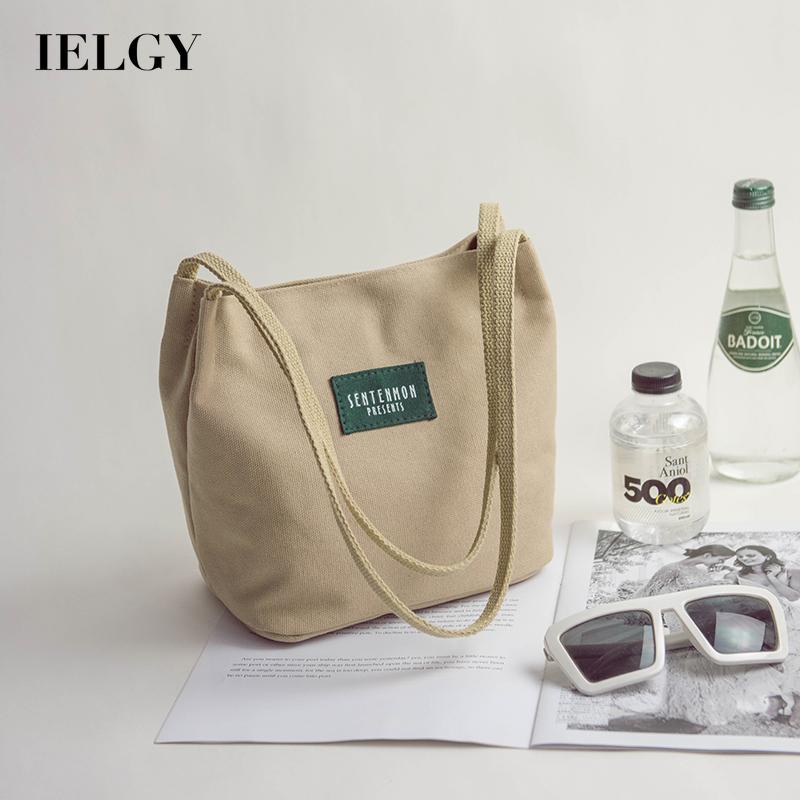Túi xô IELGY vải canvas phong cách Hàn Quốc đơn giản dành cho nữ